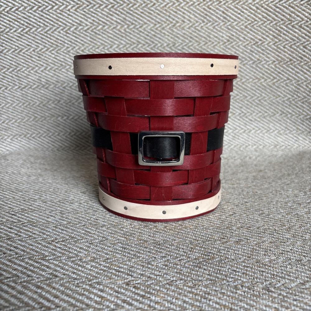 Longaberger SANTA BELLY BABY Basket 2015  Red Black White